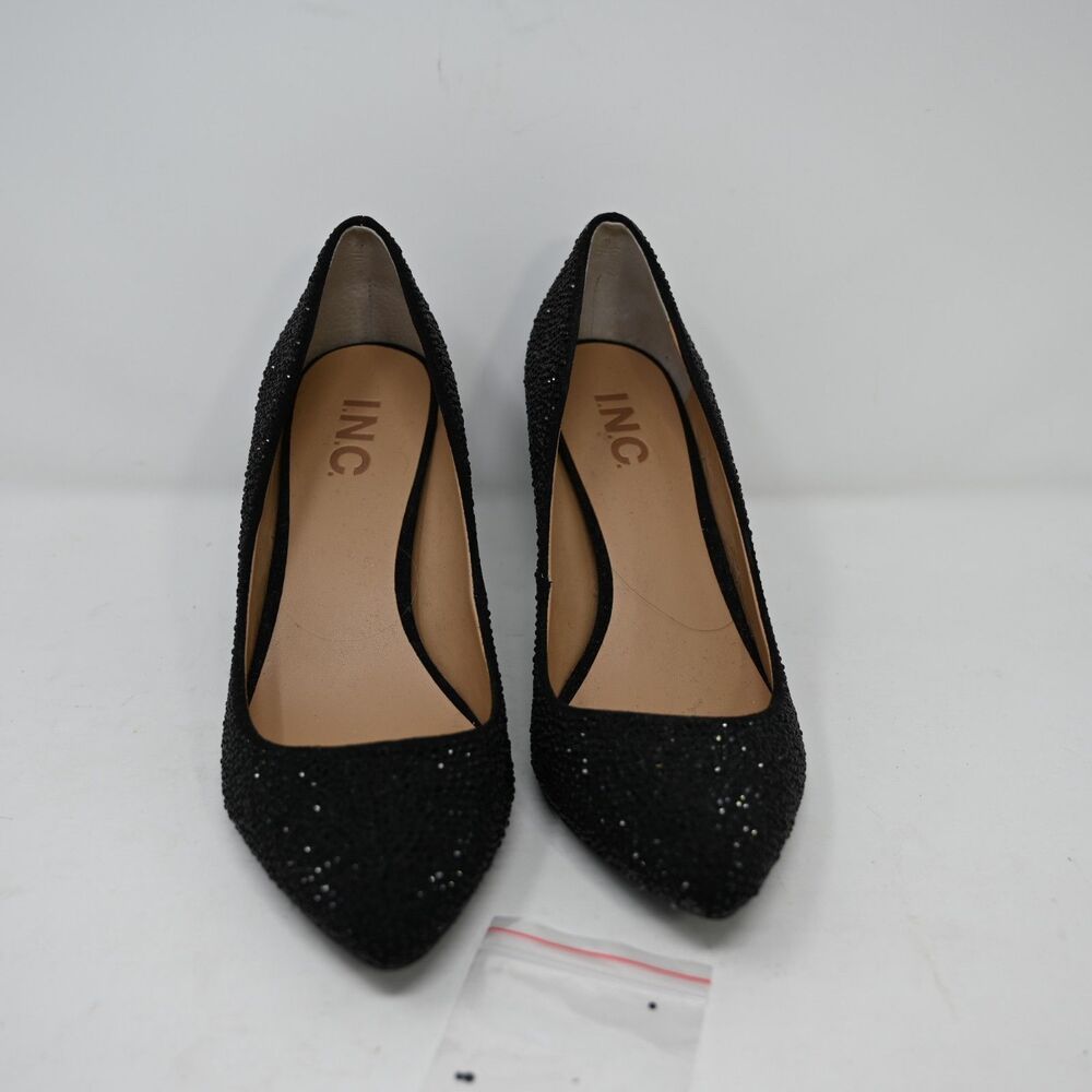 INC Zitah 7M Black Rhinestone Pointed Toe Pumps Bling Heels NWOB